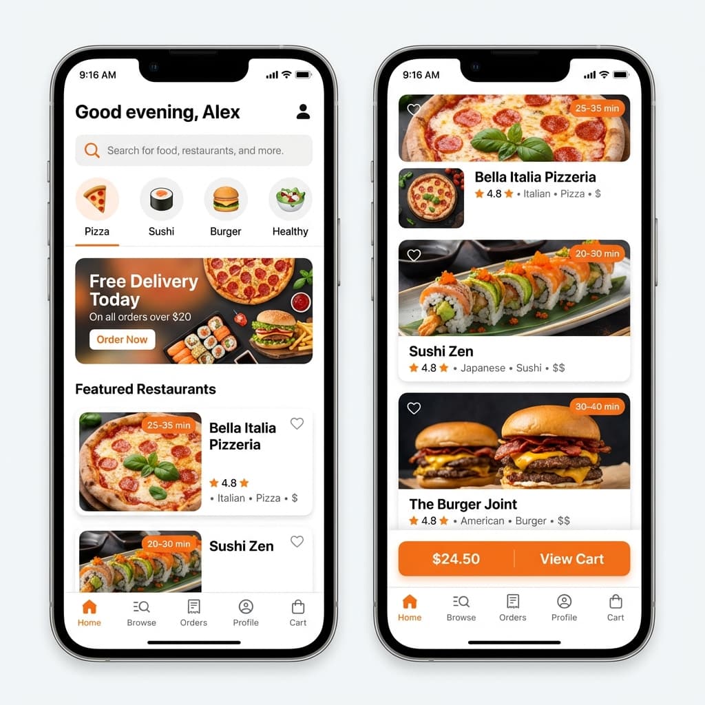 Food Delivery PWA Application MVP built by MachSpeed